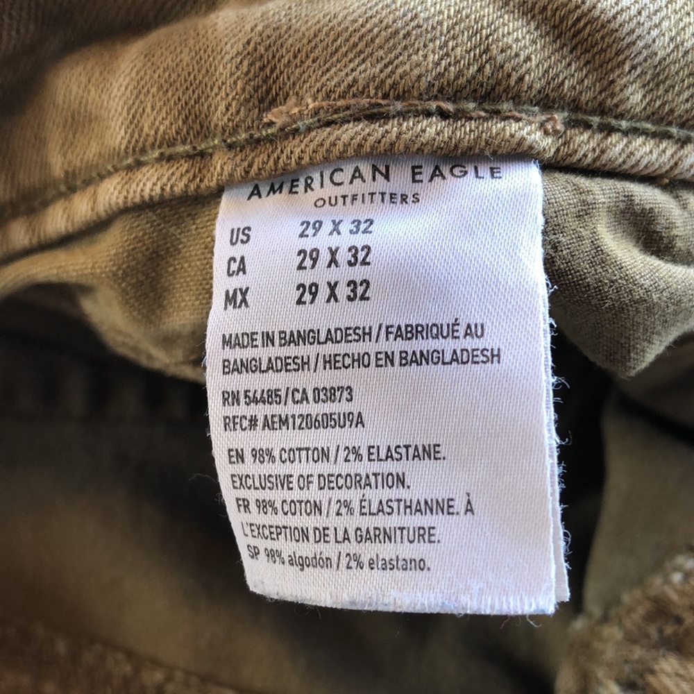 American Eagle Airflex Khaki Jeans 29x32 - Picture 4 of 6